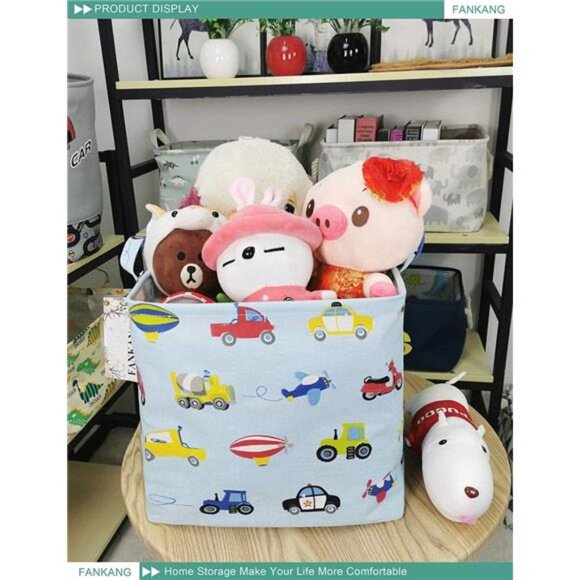 Square Nursery Hamper Storage Bins Canvas LaundryBasket Foldable with Waterproof - Picture 2 of 8